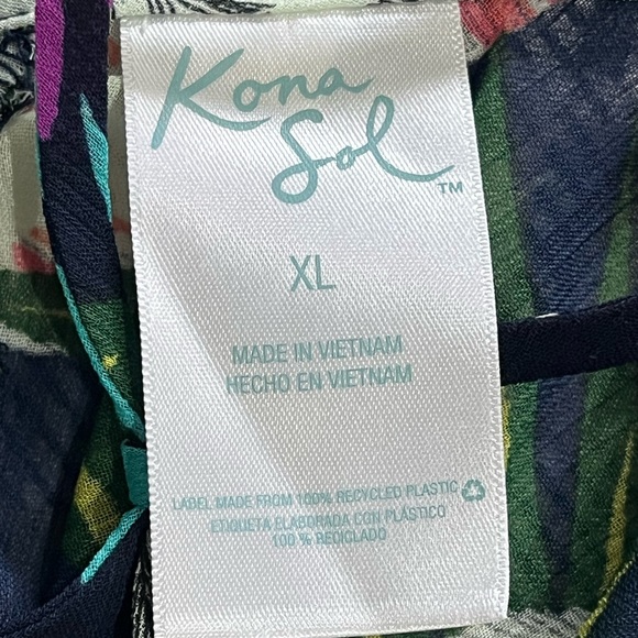 Kona Sol Floral Multicolor Swim Suit -Bathing Suit Cover Up - Picture 3 of 10